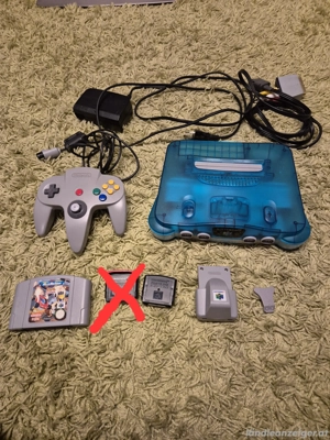 Nintendo 64 Konsole mit Rumple Pak, Original-Zubehör & Spiel - Komplettset!