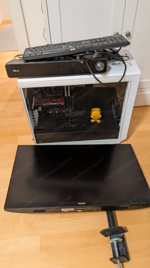 Office PC in Designergehäuse + Monitor + Tastatur + Webcam Bild 3