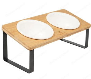 Katzenbett und Futterschale aus Holz  Bild 2