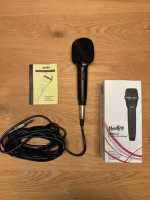 Dynamisches Mikrofon mit 16ft 5m XLR Kabel, 6,35 mm Klinke WIE NEU