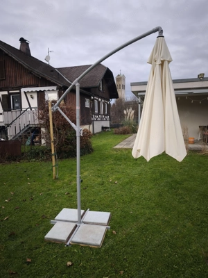 Ampelschirm   Sonnenschirm 300 cm beige - sehr guter Zustand Bild 5