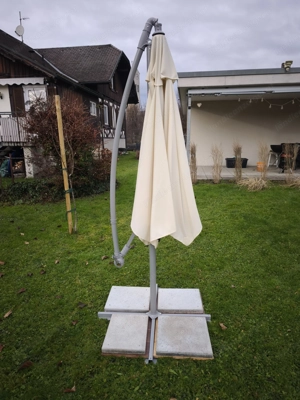 Ampelschirm   Sonnenschirm 300 cm beige - sehr guter Zustand Bild 6