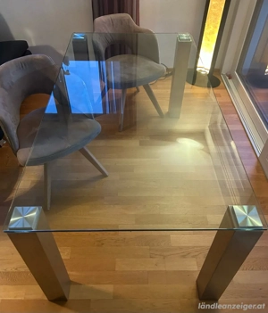 Esszimmertisch mit Glasplatte Bild 2