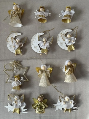 12 tlg Weihnachtsschmuck Set gold weiß