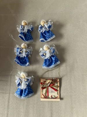 6 tlg. Weihnachtsschmuck blau