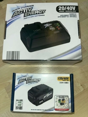 Ferrex ladegerät und akku 20 40V 5Ah 2.5Ah Bild 2