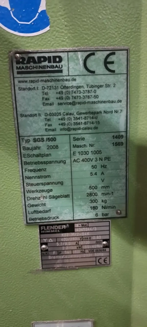 Rapid SGS 500 Metallsäge Alusäge Profilsäge Gehrungssäge Alu Holz Fensterbau Bild 2