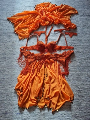  Bauchtanzkleid orangfarbig Bild 3