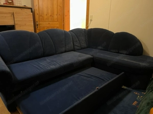 Couch blau ausziehbar