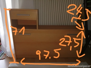 Kommode aus Holz mit Schuhlade Bild 3