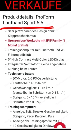 ProForm Laufband Sport 5.5