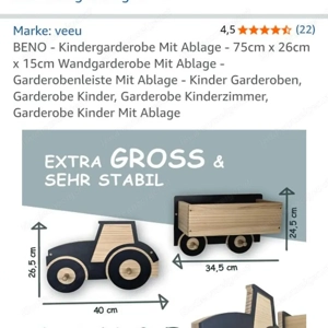 Kindergarderobe Traktor mit Hänger