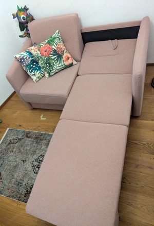 SCHLAFSOFA in Mikrofaser Rosa, Neuwertig