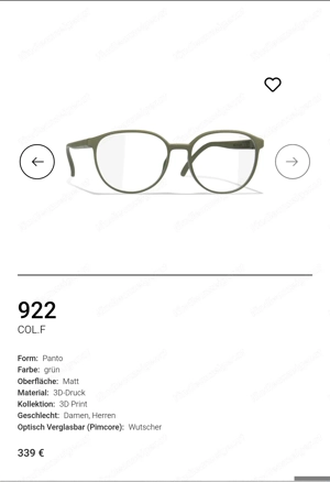 Optische Brille   Marke Fritz   Modell 922   neuwertig Bild 6