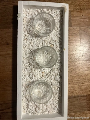 tablett mit 3 Teelichtern zur Dekoration Bild 2