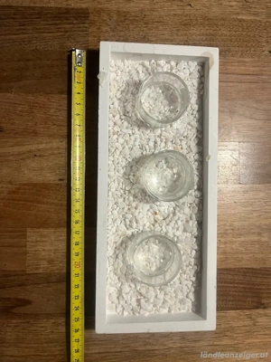 tablett mit 3 Teelichtern zur Dekoration Bild 4