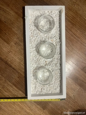 tablett mit 3 Teelichtern zur Dekoration Bild 3