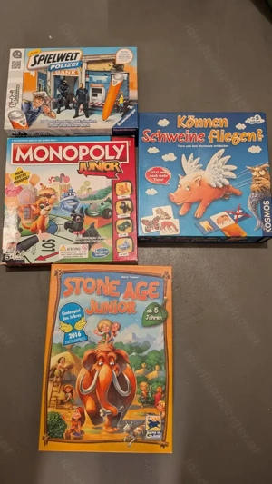 4 Gesellschaftsspiele für Kinder ab 5 Jahren - Stone Age Junior, Monopoly, Tiptoi & mehr