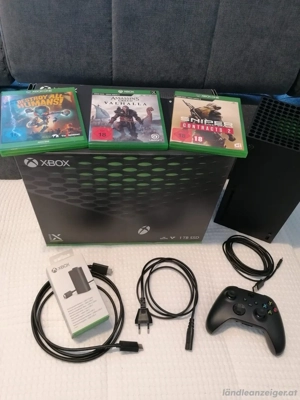 Microsoft Xbox Series X 1 TB Schwarz Zubehörpaket Controller Akku und Spiele Bild 4