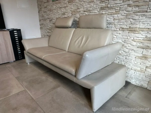 Moderne Designer-Ledersofa in TOP-Zustand - Breite 220 cm, Tiefe 80 cm, Höhe 90 cm (mit Kopfstützen  Bild 2