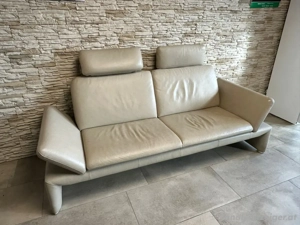 Moderne Designer-Ledersofa in TOP-Zustand - Breite 220 cm, Tiefe 80 cm, Höhe 90 cm (mit Kopfstützen  Bild 5