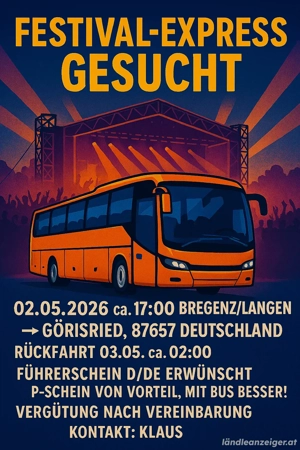 Busfahrer-in für Festivaltransfer gesucht
