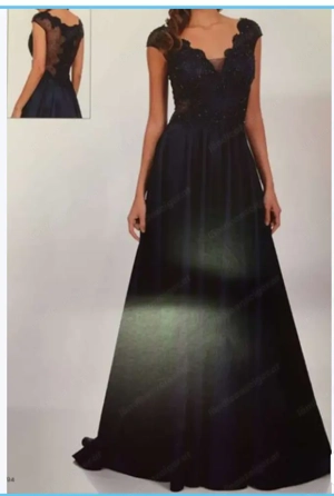 Ballkleid, nachtblau, Gr. 28, mit Stickerei Bild 2