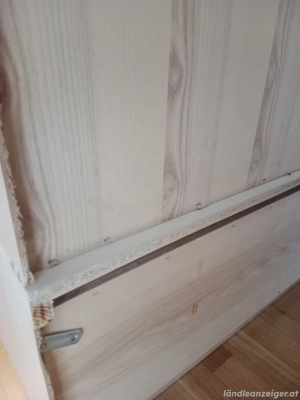 Kasten Schrank Massiv Holz hell Beige Regal 2 Teilig Bild 8