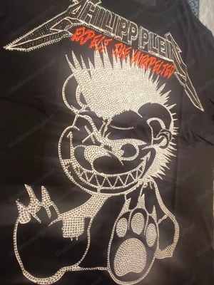 Philipp Plein Men T Shirt teddy in black - Sizes : only in L - brand new 100 % original with all tag Bild 3