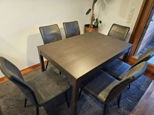 Ausziehbarer Tisch & Stühle (6 Stk)  Bild 3