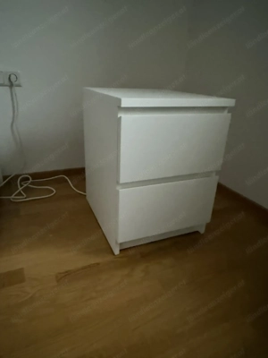Ikea Malm Nachttisch Kommade weiß mit 2 Schubladen