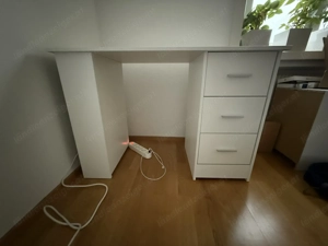  Schreibtisch mit Tastaturlade weiß unbenutzt für Planungs- und Designideen gekauft Bild 5