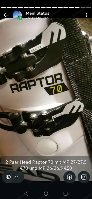 2xHead Raptor 70 Skischuhe 26 26,5 und 27 27,5
