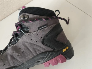 Everest Vibram Wanderschuhe WaterTex & echt WildLeder - grau schwarz pink Kinder Gr. 32 - Trekking Bild 6