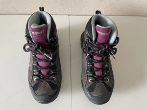 Everest Vibram Wanderschuhe WaterTex & echt WildLeder - grau schwarz pink Kinder Gr. 32 - Trekking Bild 8