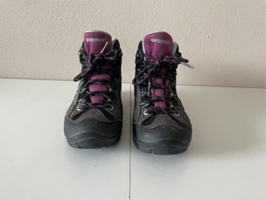 Everest Vibram Wanderschuhe WaterTex & echt WildLeder - grau schwarz pink Kinder Gr. 32 - Trekking Bild 2