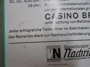 Bregenz - 1. Steinheber Meisterschaft 70er Jahre Plakat - Jäger Trio  Bild 6