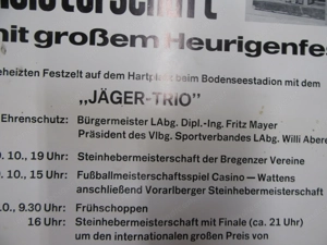 Bregenz - 1. Steinheber Meisterschaft 70er Jahre Plakat - Jäger Trio  Bild 8