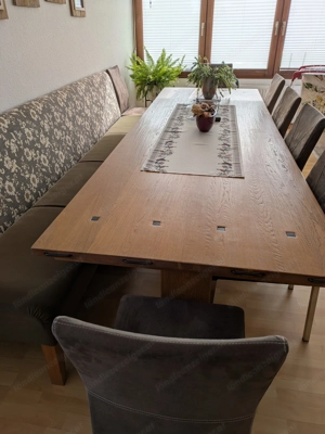 Esstisch mit Bank und 7 Stühlen Bild 5