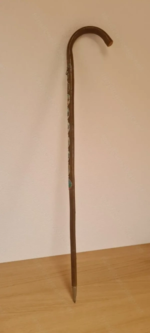 Spazierstock Gehstock Holz Spazierstöcke Embleme Stocknagel Bild 5