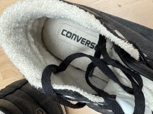 Gefütterte Converse Checks, Gr. 45, schwarz