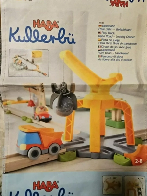 HABA Kullerbü Spielbahn Freie Bahn - Verladekran!