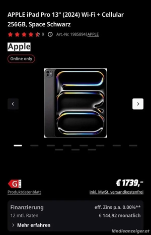 Apple ipad pro m4 256 gb 5g cellular 