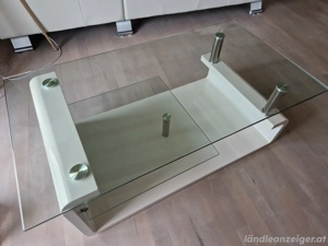 Couchtisch Glas creme weiss