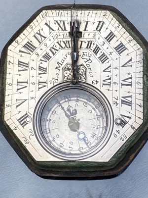 Silberne Sonnenuhr, Le Maire & Sohn, 18. Jahrhundert Bild 4