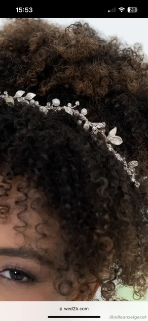 Haarschmuck silber mit Perlen Bild 3