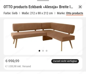 Gepolsterte Eckbank curry braun Bild 2