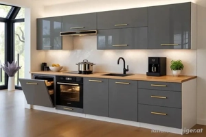 Küchenzeil siena 260cm weib Hochglanz-Einbauküch,küche,Küchenblock2,6cm Bild 4