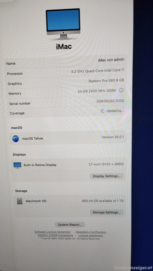 Imac Retina 5K 27 Zoll 2017 1 TB Speicher Bild 4