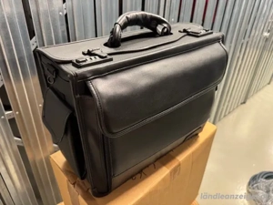 Pilotenkoffer Leder Koffer 49 x 35 x 24 cm, schwarz, WIE NEU